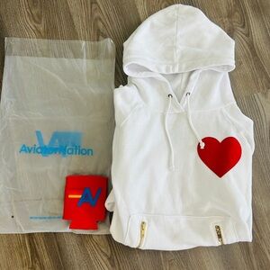 NWT Aviator Nation Heart Stitched Hoodie